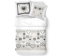 TODAY Completo letto 2 persone in cotone - 240x260 cm - Stampa Eden White