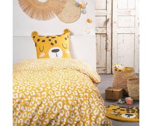 TODAY Divertente set biancheria da letto per bambini - 140x200 cm - 100% cotone - stampa leopardata