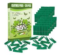 Today Eco - 120 mollette per bucato grandi e resistenti, in plastica riciclata al 95%, antiruggine, antivento, antisegno - mollette panni per stendibiancheria e mollette biancheria da esterno