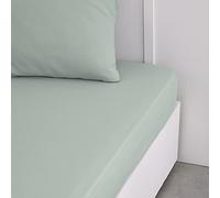 TODAY Essential - Lenzuolo con angoli, 140 x 190 cm, 2 persone, 100% cotone, tinta unita, Celadon