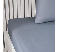 TODAY Essential - Lenzuolo con angoli, 160 x 200 cm, 2 persone, 100% cotone, tinta unita, denim