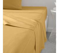 Today Essential - Lenzuolo piatto 2 persone 240 x 300 cm, in cotone, tinta unita, giallo, regina