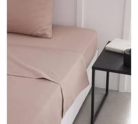 Today Essential - Lenzuolo piatto 2 persone 240 x 300 cm, in cotone tinta unita, rosa, regina