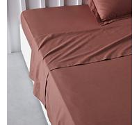 Today Essential - Lenzuolo piatto 2 persone 240 x 300 cm, in cotone tinta unita, rosso, regina