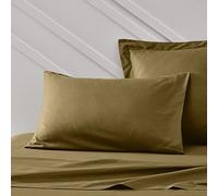 TODAY Essential - Set di 2 federe 50 x 70 cm, 100% cotone, tinta unita, colore: bronzo