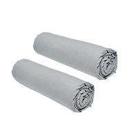 TODAY Essential - Set di 2 lenzuola, 160 x 200 cm, 2 persone, 100% cotone, acciaio