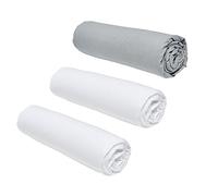 Set di 3 lenzuola con angoli TODAY Essential - 140 x 190 cm - 2 persone - 100% cotone - Gesso/Acciaio
