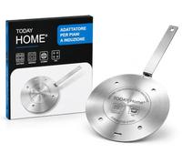 Today Home® Adattatore per Piano a Induzione 20 cm Acciaio Inox | Diffusore Universale, Per Pentole e Caffettiere, Diametro 20cm, Distribuzione del Calore, Manico Integrato