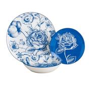 Today Home, Servizio piatti per 6 persone, 18 pezzi, Porcellana, Rosa Blu Adatto: Microonde e Lavatoviglie