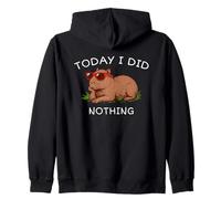 Today I Did Nothing Divertente Pigro e Cool Capybara Felpa con Cappuccio