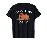 Today I Did Nothing Divertente Pigro e Cool Capybara Maglietta
