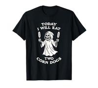 Today I Will Eat Two Corn Dogs Funny Grim Reaper Meme Maglietta