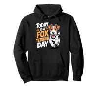 Today is a Fox Terrier Day Cute Puppy Cartoon Pet Dog Razza Felpa con Cappuccio