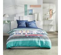 TODAY Parure da letto matrimoniale 220 x 240 cm + 2 federe 63 x 63 cm, stampa Java 1,9, blu