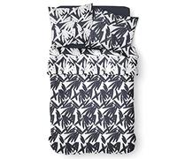 TODAY - Parure da letto matrimoniale 240 x 260 cm, in cotone stampato nero grafico, Sunshine