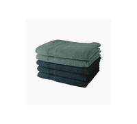 TODAY Set di 5 lenzuola da bagno, 70 x 130 cm, 100% cotone, 3 pavone + 2 celadon