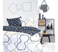 TODAY Sunshine - Parure da letto matrimoniale con motivo geometrico, 220 x 240 cm