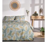 TODAY Sunshine - Set di biancheria da letto matrimoniale, 240 x 220 cm, in cotone stampato, 14,16, colore: verde