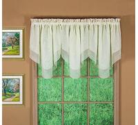 Today's Curtain Emelia Ascot - Tenda in voile originale, 63,5 cm, colore ecru, 101,6 x 63,5 cm (larghezza x lunghezza)