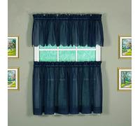 Today's Curtain Emelia Original - Coppia di ripiani in voile 61 cm, blu navy, 152,4 cm x 61 cm (lunghezza x larghezza)