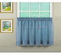 Today's Curtain Emelia Original - Coppia di ripiani in voile 91,4 cm, colore blu cuneo, 152,4 cm x 91,4 cm (lunghezza x larghezza)