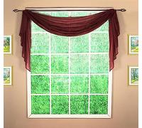 Today's Curtain Emelia - Sciarpa in voile originale, 365,8 cm, bordeaux, 114,3 cm di larghezza x 365,8 cm di lunghezza