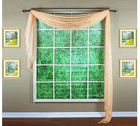 Today's Curtain Emelia - Sciarpa in voile originale, 548,6 cm, pesca, 114,3 x 548,6 cm
