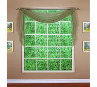 Today's Curtain Emelia - Sciarpa originale in voile, 365,8 cm, con foglie polverose, 114,3 cm x 365,8 cm