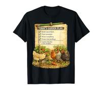 Today's Garden Plan Funny Backyard Chicken Gardener Checklis Maglietta