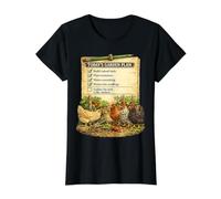 Today's Garden Plan Funny Backyard Chicken Gardener Checklis Maglietta con Stampa Grafica Economica, Donna, Nero, S