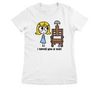 Todd Goldman Art Licensed Ange-l I Saved You A Seat Donna T-Shirt Bianca