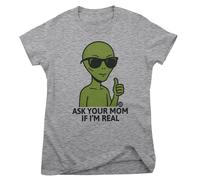 Todd Goldman Art Maglietta Donna Alien Ask Your Mom If I'm Real