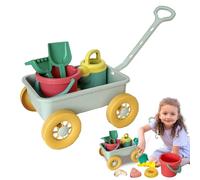 Toddler Beach Toys, Kit di costruzione di sabbia | Secchi educativi di sabbia e pale con carrello,Divertente set di giochi all'aperto per spiaggia di mare al di fuori del campeggio