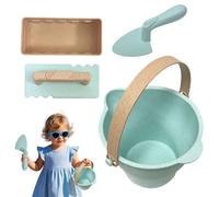 Toddler Beach Toys Set, Sandbox Castle Building Kit, Sand Buckets Shovels Tools, 6.69x6.5x4.33 inches Outdoor Summer Play with Mesh Bag, Ideal for Kids, Camping and Picnic