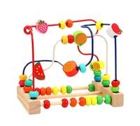 Toddler Bead Maze Toy - Puzzle a loop in legno, cerchio di filo colorato | Maze di sviluppo delle competenze motorie, centro di attività di apprendimento in età prescolare, potenziatore di coordinamen
