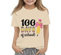 Toddler Boy Girl Summer Clothes First Day of School Shirt In My Pre School Shirt Toddler Kindergarten Shirts Short Shirt Girls, beige., 12-13 Jahre