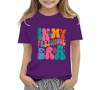 Toddler Boy Girl Summer Clothes First Day of School Shirt In My Pre School Shirt Toddler Kindergarten Shirts Shirt Cool Girl, Lilla, 6-7 Jahre