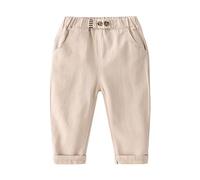 Toddler Boys Joggers Cuffed Trousers Kids Solid Color Elastic Waist Tracksuit Bottoms Casual Pull on Joggers Newborn Baby Soft Cotton Sweatpants Spring Summer Clothes