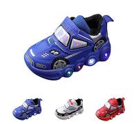 Toddler Boys Light Up Trainers Slip On Walking Shoes Little Boys Glitter Leather Casual Sneakers Baby Boy Luminous Tennis School Shoes Flashing Outdoor Sports Trainer