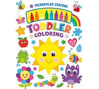 Toddler Coloring Activity Kit with 8 Triangle Crayons - Adorable Easy-to-Color Pages for Little Hands - Keeps Toddlers Engaged, Happy & Creative