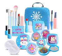 Toddler Girl Toys, Realistic Vivid Color Makeup Kit, Play Makeup Set, Pretend Makeups Kit with Exquisite Design for Birthday, Christmas, New Year, Easter, 7.87x3.15x7.48 Inches