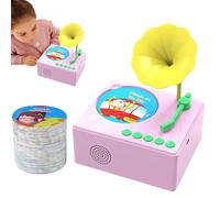 Toddler Gramophone Music Toy per 3-6 Anni - Story Interactive e lettore di canzoni | Gadget di apprendimento retrò fonografo, set di dischi di narrazione, esperienza sonora sensoriale,