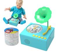 Toddler Gramophone Toy, Kids Record Player, Phonograph Story Machine, Interactive Music Device, Vintage Learning Design, for Boys, Girls, Early Education Play, 9.6×5.9×3.15 inches