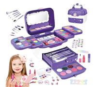 Toddler Makeup Kit, Washable Make Up for Little Girls, Kids Makeup Kit for Little Girls, Washable Toddler Cosmetic Set with Mirrors, Fun Play Makeup Toys for 3-12 Year Old Children