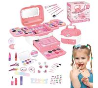 Toddler Makeup Kit, Washable Makeup for Little Girls, Kids Makeup Kit for Girls, Toddler Cosmetic Kits, Makeup Kit with Mirrors, Child Play Makeup Toys, Makeup Toys for Girls, Play Makeup for Kids