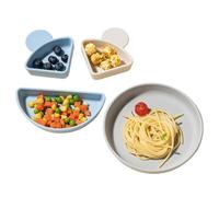 Toddler Plates With Suction Divided Toddler Feeding Plate Suction Plates For Baby Feeding Utensils Dishwasher Safe Toddler Plates Non-Slip Toddler Plates Baby Suction Plate Set Divided Suctio