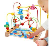 Toddler Roller Coaster Giocattolo - labirinto di perline di legno, pista colorata | Giocattolo di apprendimento sensoriale per ragazzi e ragazze di 1-3 anni, giocattolo educativo della prima infanzia,