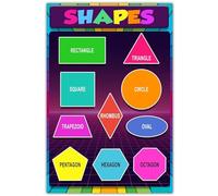 Toddler Shapes Poster - Educational Wall Art for Preschool & Kindergarten Classroom Decor, Math Learning Chart for Kids, Teacher School Supplies(Framed,16x24inch(40x60cm))