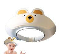 Toddler Shower Caps, Cartoon Bear Shampoo Visor, 3,15 x 8,66 in Adjustable Hair Washing Shield with Ear Protection, Portable Bath Safety Hat for Boys and Girls