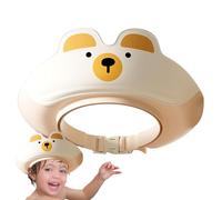 Toddler Shower Caps, Cartoon Bear Shampoo Visor, 3,15 x 8,66 in Adjustable Hair Washing Shield with Ear Protection, Portable Bath Safety Hat for Boys and Girls